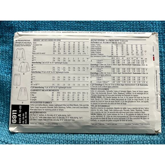 Simplicity 6911 Sewing pattern blazer pencil skirt size 10-22 - Picture 3 of 5